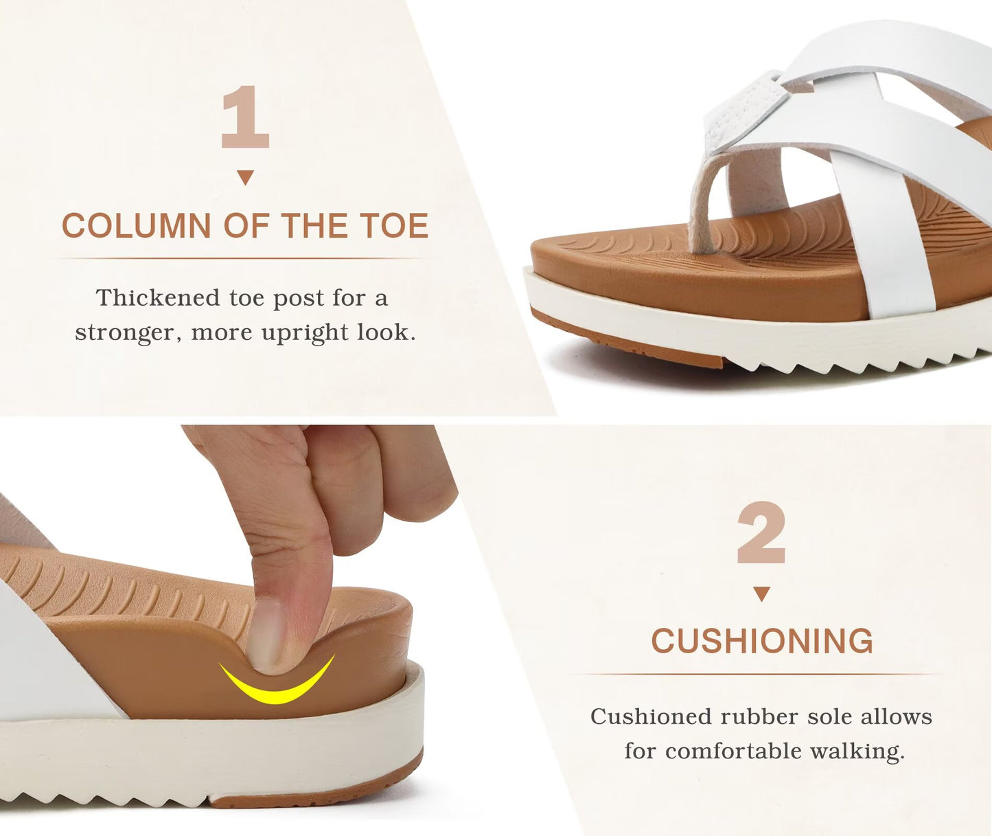 KuaiLu Womens Dressy Orthotic Flip Flops Trendy Comfortable Cushion Recovery Walking Criss Cross Thong Sandals Lightweight Yoga Foam Summer Slides with Plantar Fasciitis Arch Support