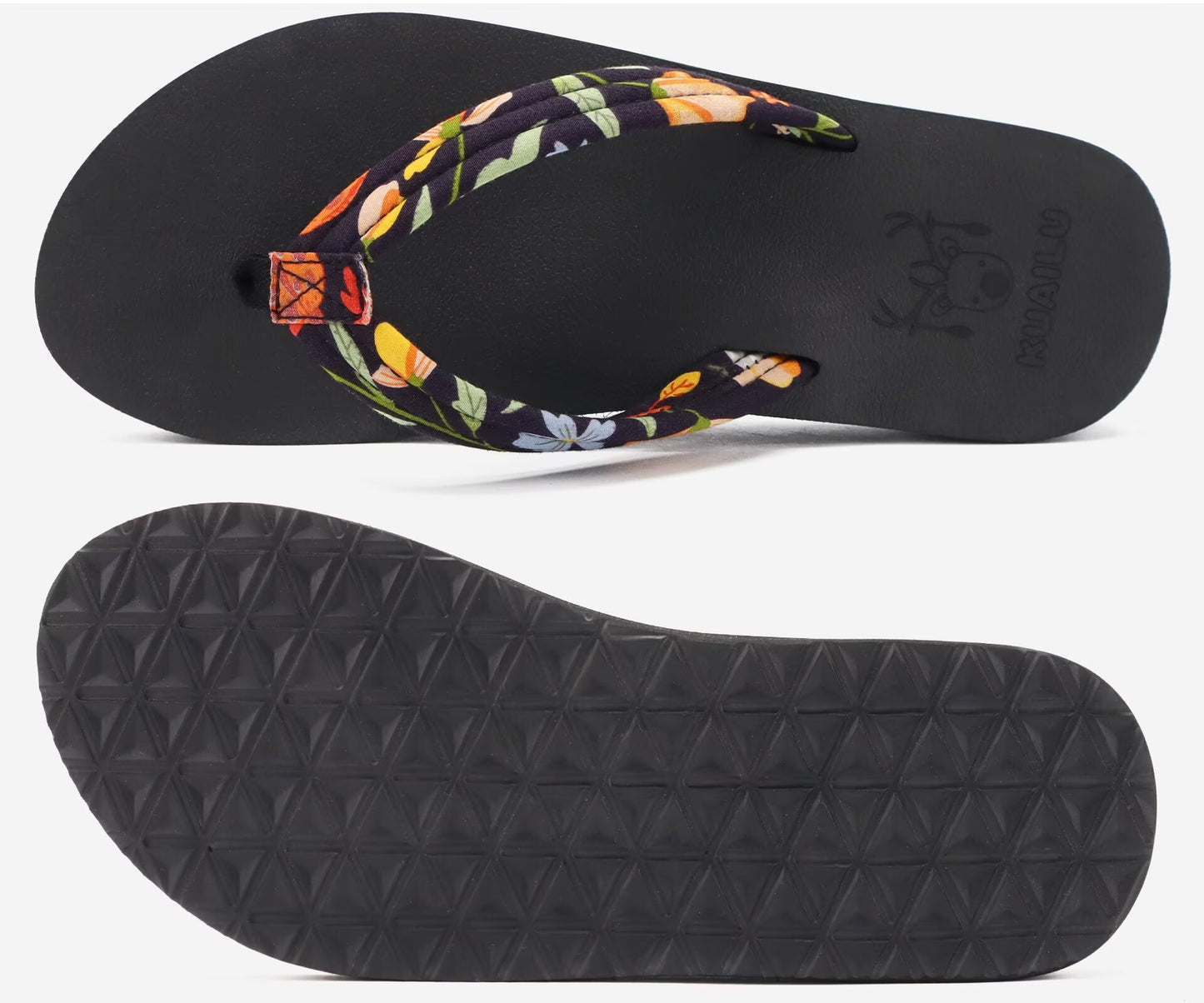 KuaiLu Womens Arch Support Flip Flops Ladies Comfort Lightweight Soft Yoga Mat Cushion Walking Thong Sandals