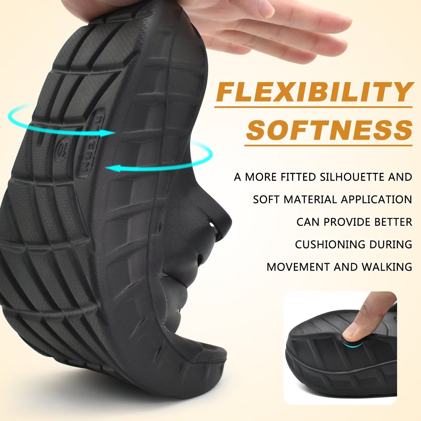 KuaiLu Mens Recovery Sandals Orthotic Thick Cushion Open Toe Sport Slides With Comfortable Plantar Fasciitis Arch Support, Reduces Stress on Feet, Joints & Back Post-Exercise