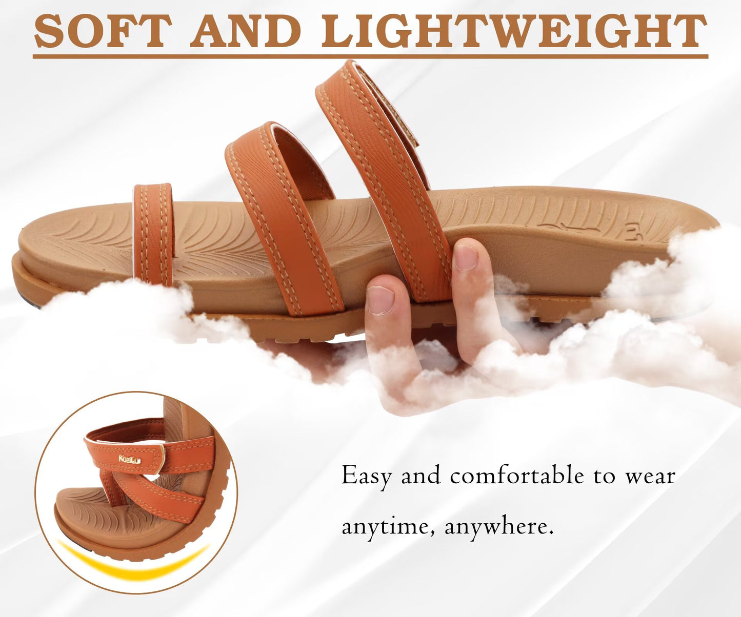 KuaiLu Womens Slides Sandals with Plantar Fasciitis Arch Support Fashion Comfort Adjustable Flat Sandals Ladies Lightweight Orthotic Slip on Sandals