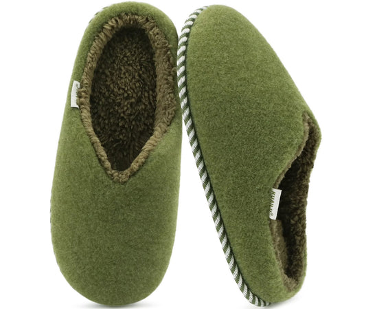 KuaiLu Womens Supportive Memory Foam Slippers Felt Fuzzy Lined Heel Cushion Lightweight House Shoes for Indoor Outdoor