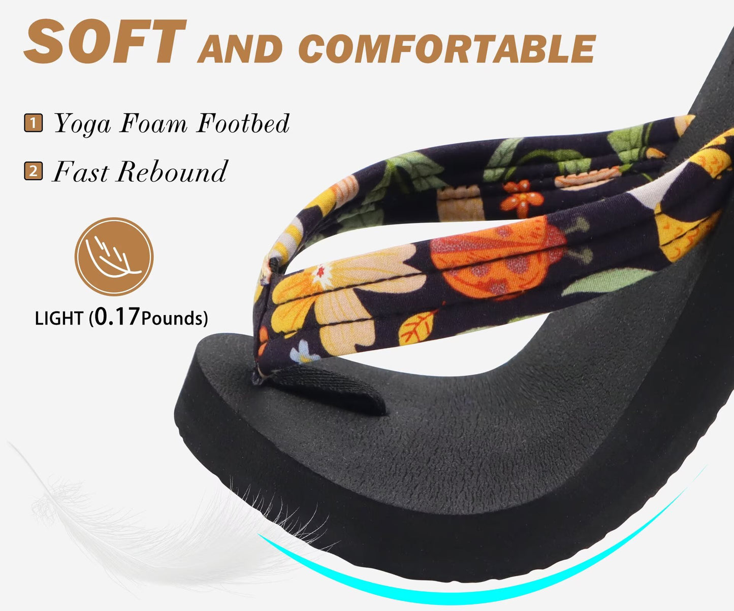 KuaiLu Womens Arch Support Flip Flops Ladies Comfort Lightweight Soft Yoga Mat Cushion Walking Thong Sandals