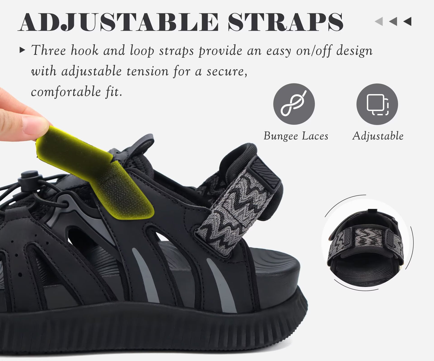 KuaiLu Womens Closed Toe Hiking Sandals with Orthopedic Arch Support Comfortable Cushion Breathable Summer Outdoor Walking Sandles Beach Travel Adjustable Fisherman Water Shoes