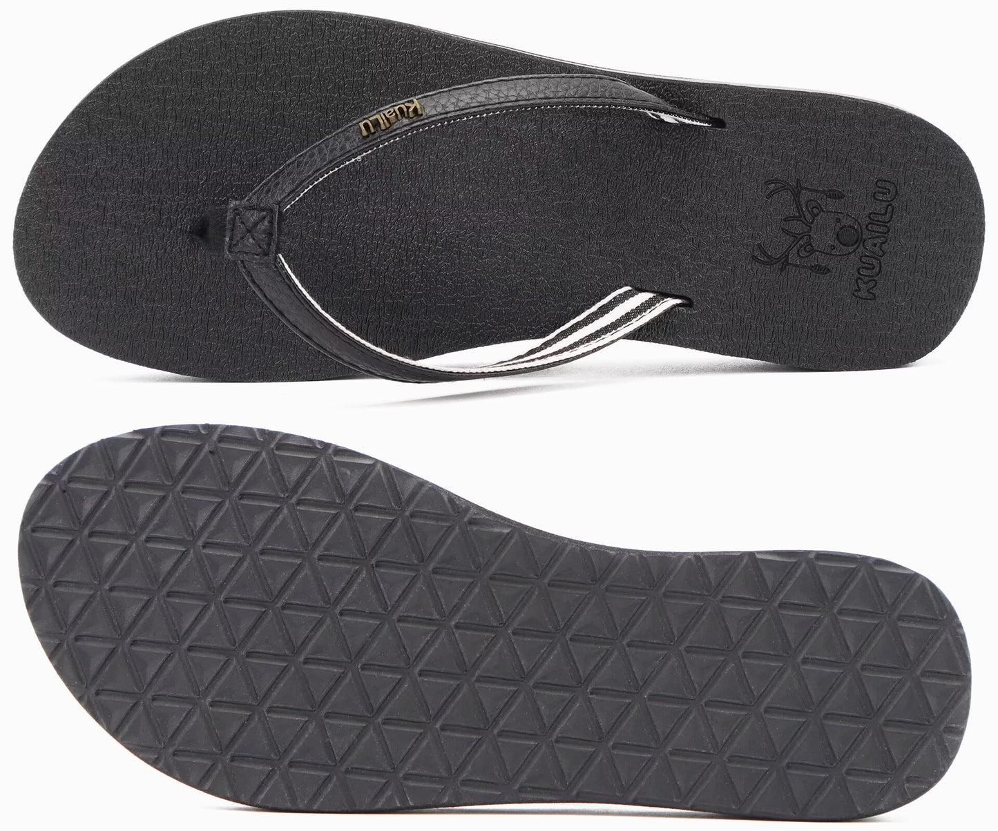 KuaiLu Womens Arch Support Flip Flops Comfortable Yoga Mat Slip on Summer Beach Walking Thong Cushion Sandals