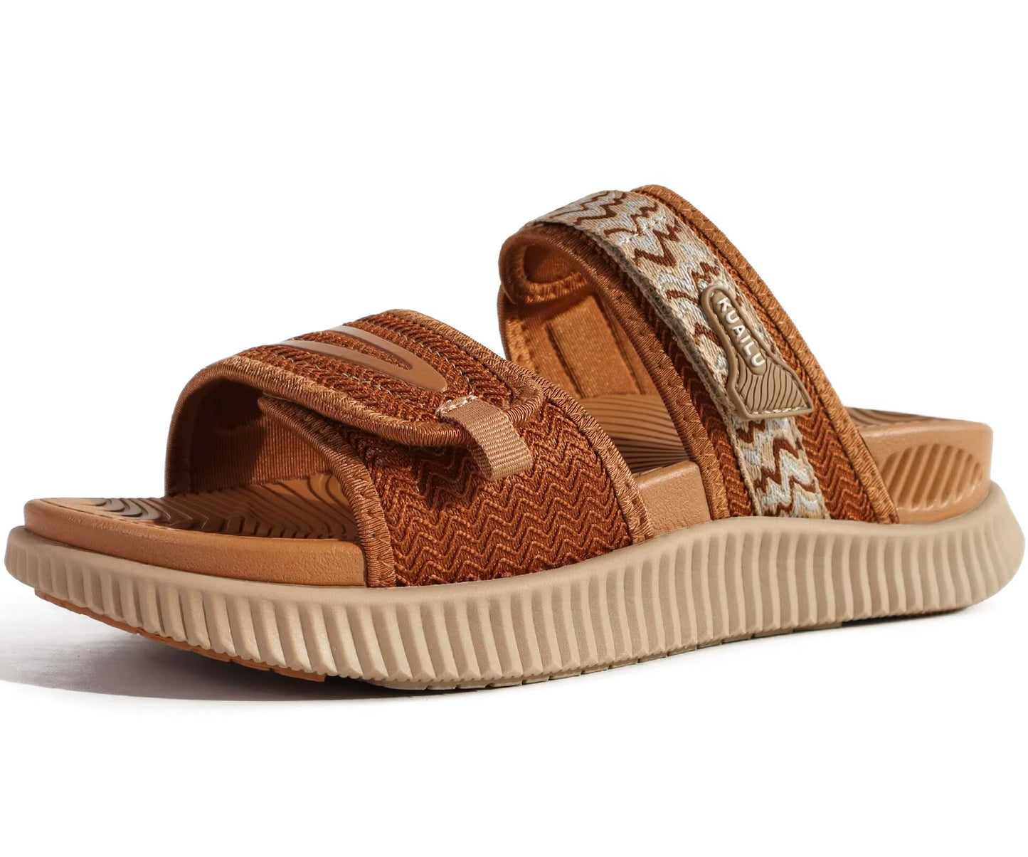 KuaiLu Womens Fashion Orthotic Slides Ladies Athletic Thick Cushion Recovery Sandals Adjustable Strap Slip On Walking Sandles With Comfortable Plantar Fasciitis Arch Support