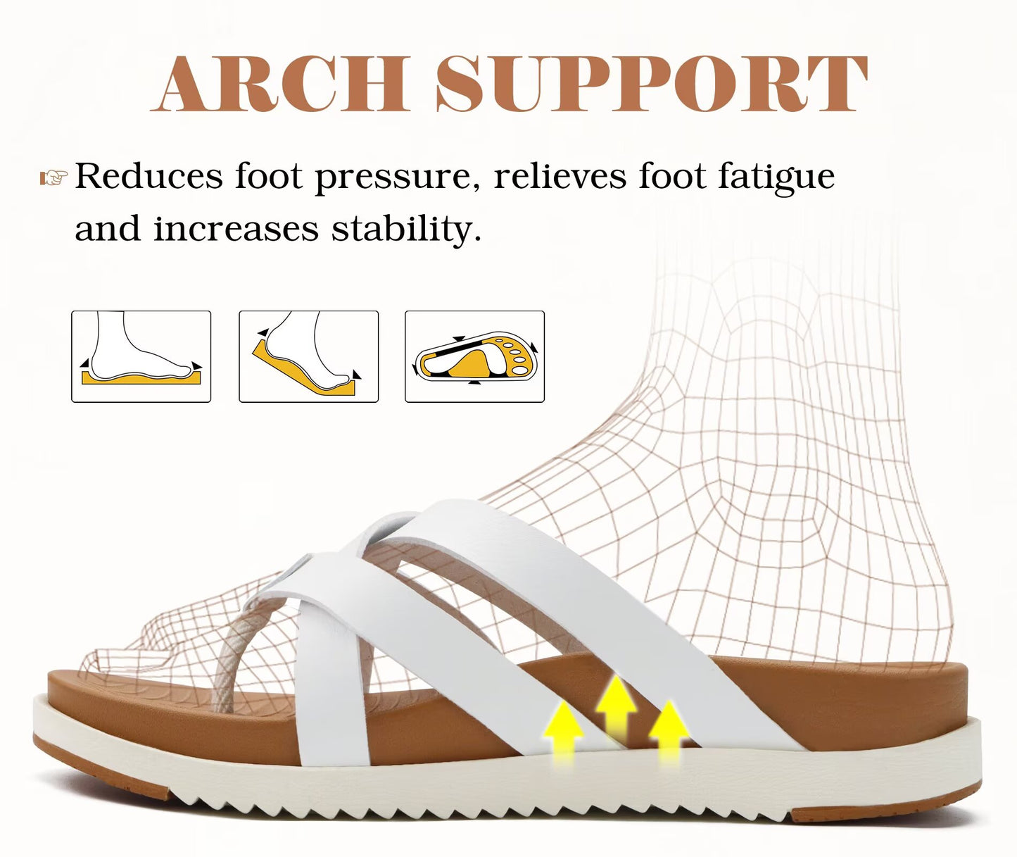 KuaiLu Womens Dressy Orthotic Flip Flops Trendy Comfortable Cushion Recovery Walking Criss Cross Thong Sandals Lightweight Yoga Foam Summer Slides with Plantar Fasciitis Arch Support
