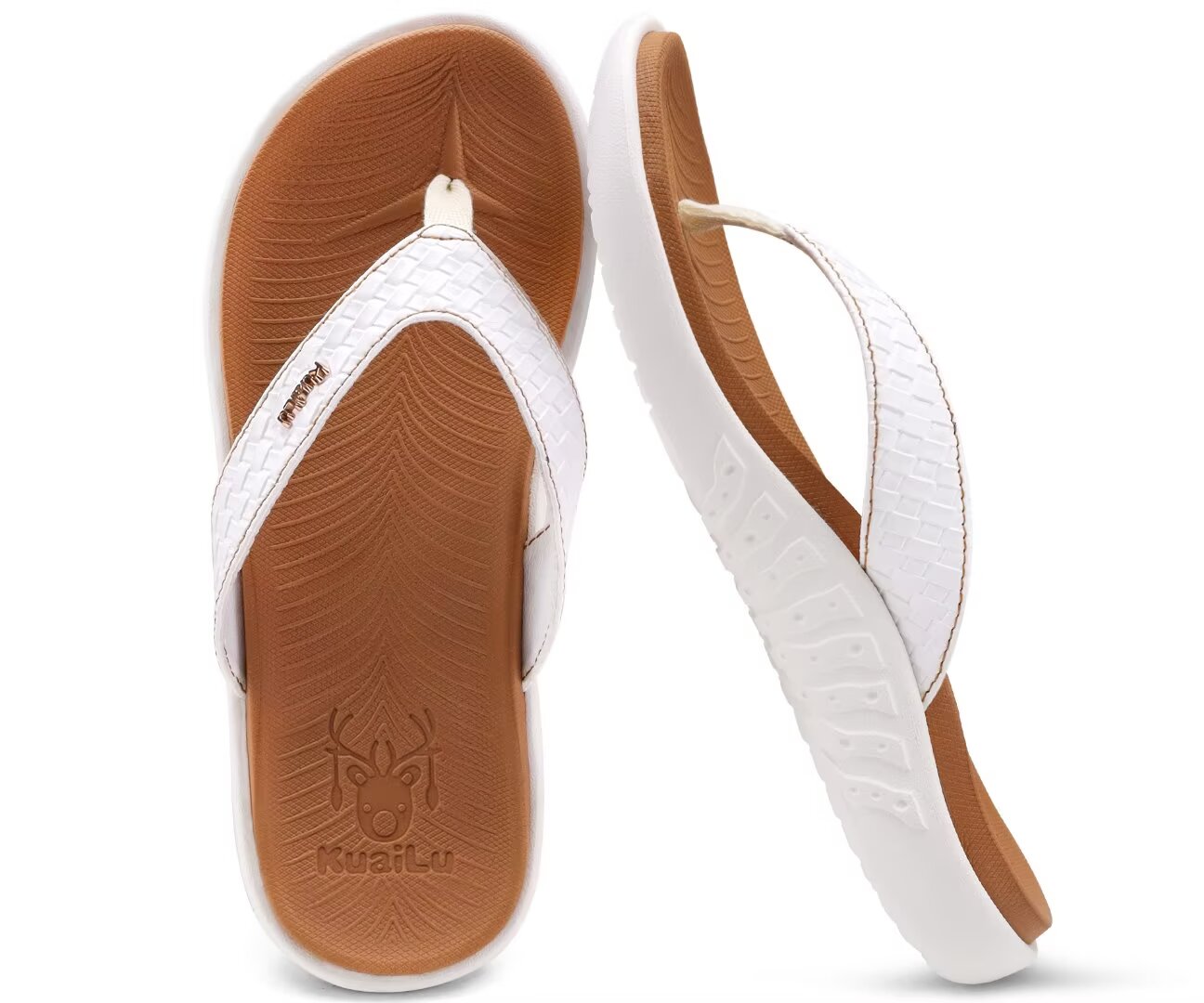 KuaiLu Womens Flip Flops Ladies Yoga Mat Comfortable Walking Thong Sandals With Plantar Fasciitis Arch Support Slip On Indoor Outdoor For Summer