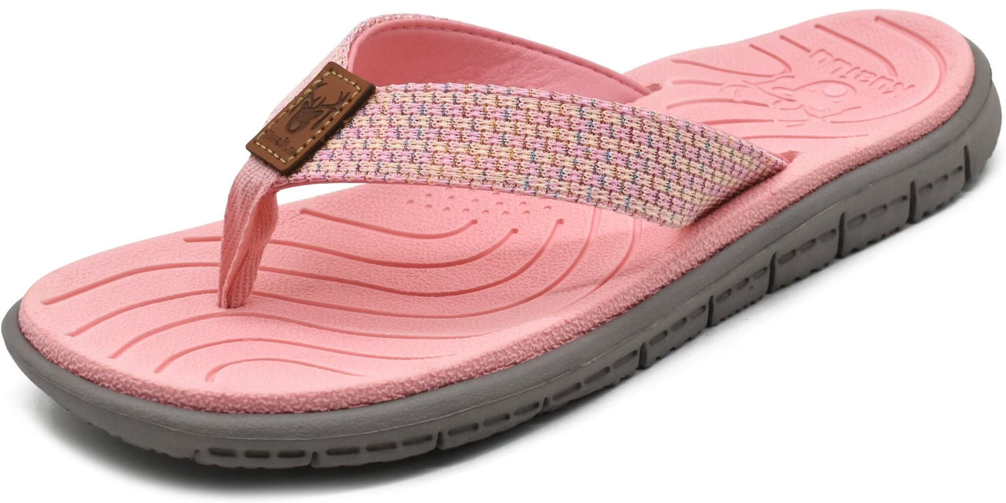 KuaiLu Womens Casual Flip Flops Yoga Mat Comfortable Cushion Arch Support Walking Thong Sandals Lightweight Non-Slip