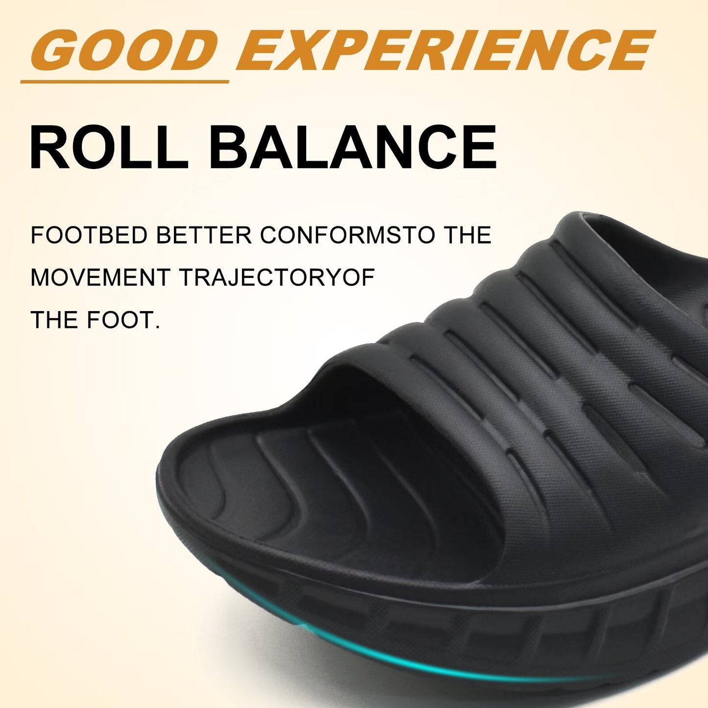 KuaiLu Mens Recovery Sandals Orthotic Thick Cushion Open Toe Sport Slides With Comfortable Plantar Fasciitis Arch Support, Reduces Stress on Feet, Joints & Back Post-Exercise