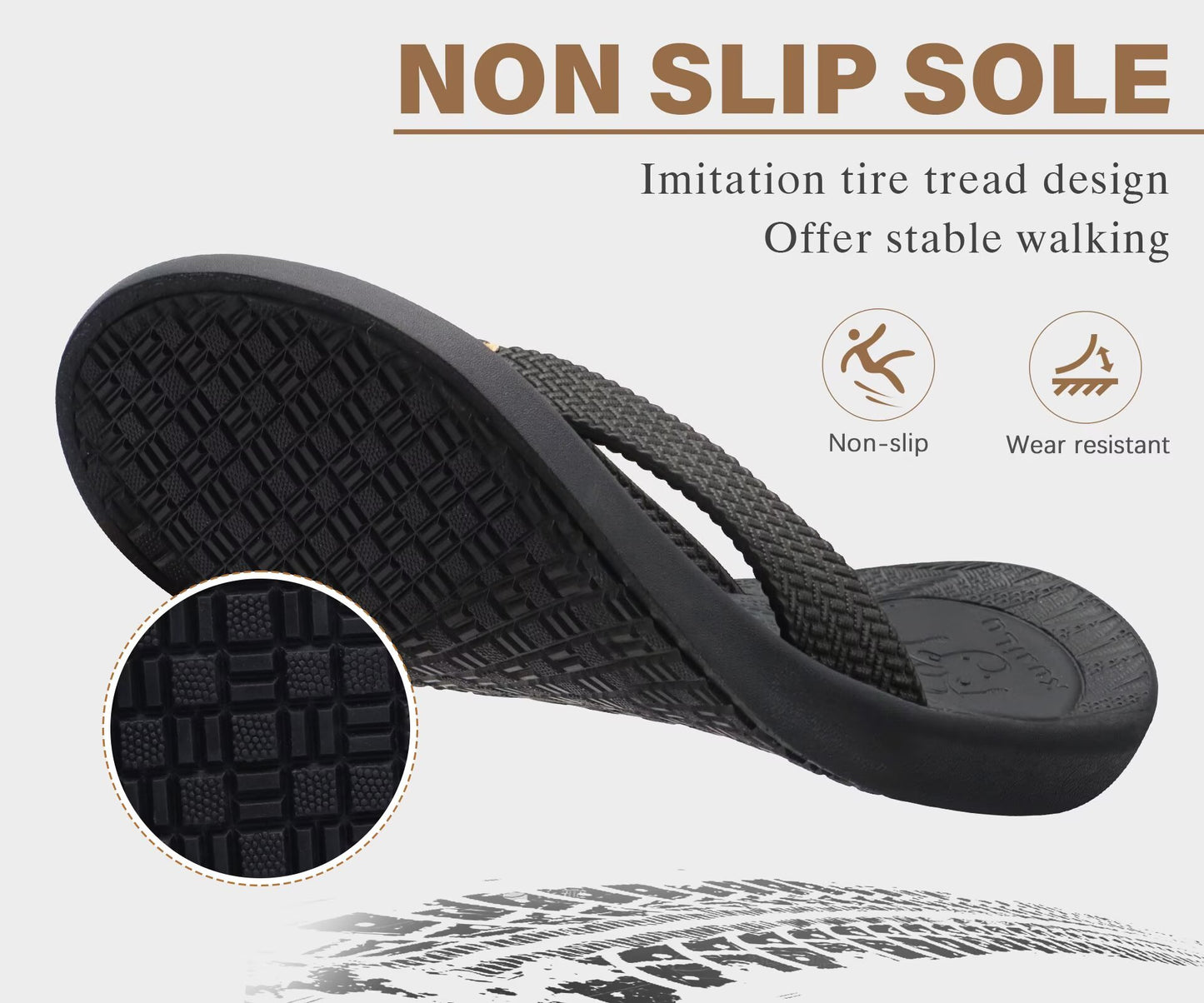 KuaiLu Mens Flip Flops Arch Support Comfortable Cushion Walking Waterproof Thong Sandals Lightweight Yoga Foam Summer Beach