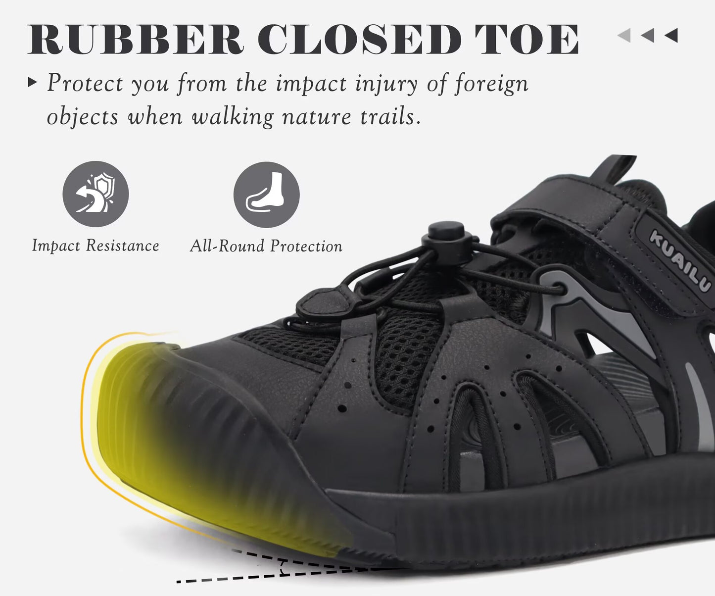 KuaiLu Womens Closed Toe Hiking Sandals with Orthopedic Arch Support Comfortable Cushion Breathable Summer Outdoor Walking Sandles Beach Travel Adjustable Fisherman Water Shoes