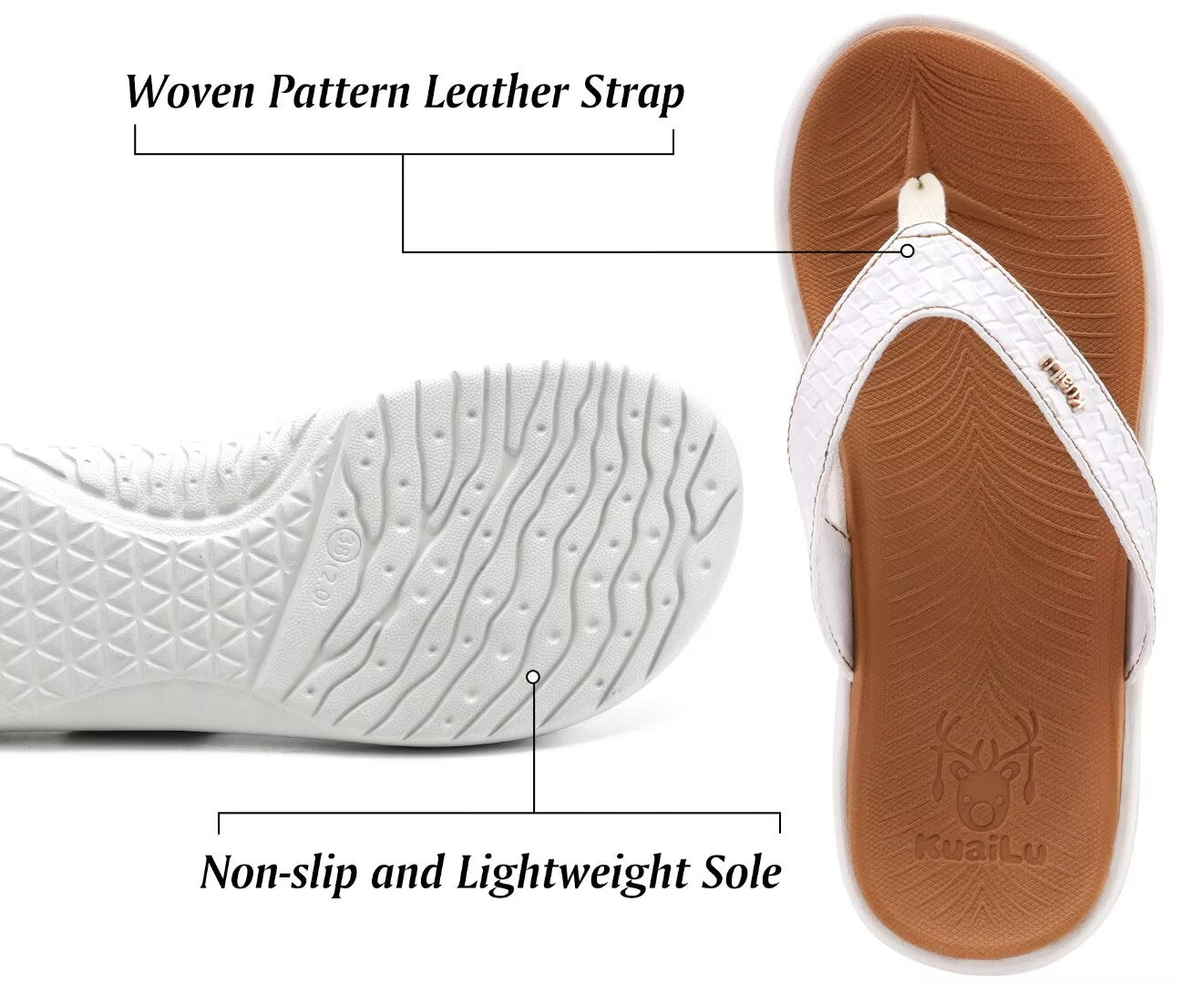 KuaiLu Womens Flip Flops Ladies Yoga Mat Comfortable Walking Thong Sandals With Plantar Fasciitis Arch Support Slip On Indoor Outdoor For Summer