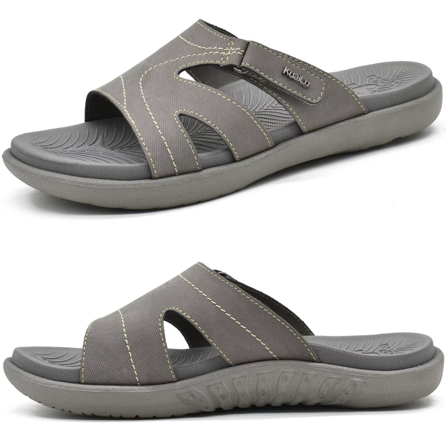 KuaiLu Womens Fashion Orthotic Slides Ladies Lightweight Athletic Yoga Mat Sandals Slip On Thick Cushion Slippers Sandals With Comfortable Plantar Fasciitis Arch Support